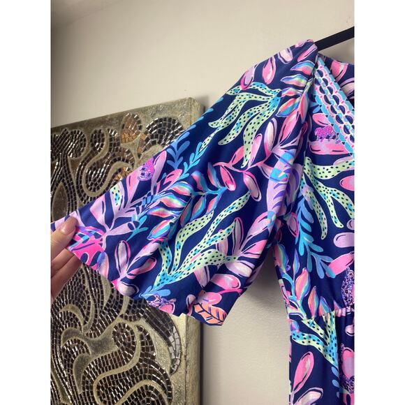 NWT LILLY PULITZER DRESS MAXI LONG MANUELA OYSTER BAY BLUE PURPLE LONG NAUTICAL - Picture 13 of 13